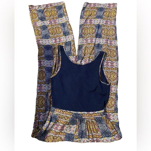 Boho patchwork wide leg jumpsuit XS - Picture 2 of 8